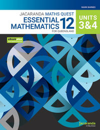 Jacaranda Maths Quest 12 Essential Mathematics Units 3&4 for Queensland eBookPLUS and Print Image