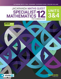 Jacaranda Maths Quest 12 Specialist Mathematics Units 3&4 for Queensland eBookPLUS & Print + StudyOn Specialist Mathematics U3&4 for Qld (Book Code) Image